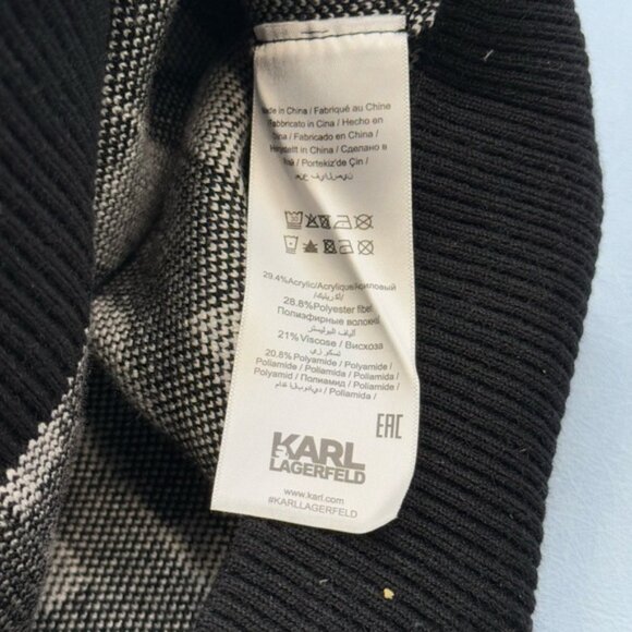 🆕 KARL LAGERFELD 🧿 NWT KARL Logomania Pullover Sweater, Black & White, Sz M - Picture 12 of 12